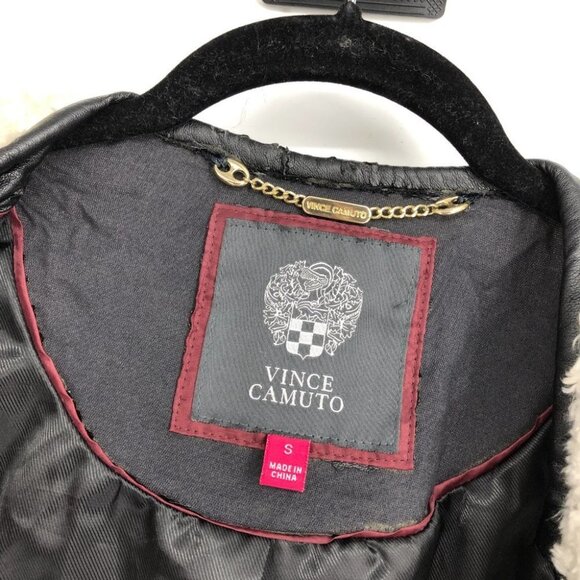 Vince Camuto cream & black shearling faux leather trench coat size  S - Picture 4 of 16